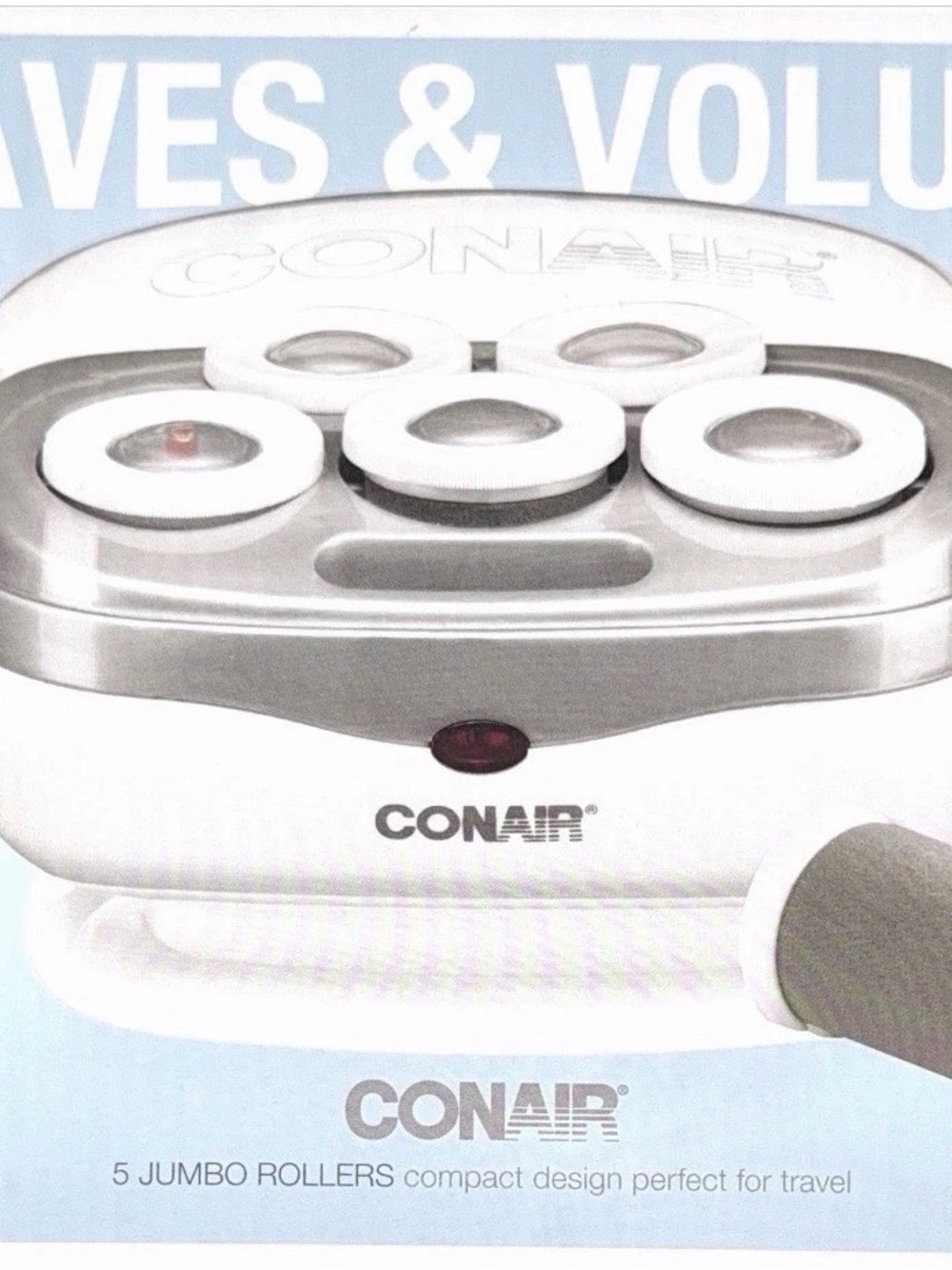 Set Of 2! Conair Travel Jumbo Hot Hair Rollers  5 Curlers Set Waves & Volume